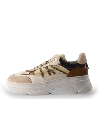 Poelman Sneakers bruin met combinatie 264224
 Maat 41
 