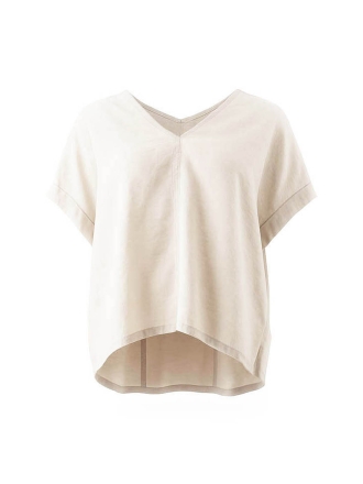 Opus T-shirt Beige 273577
 Maat 44
 